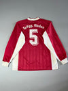 Adidas Vintage 3-Stripes Long Sleeve Football Jersey — Red/White (2XL)