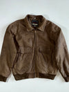 Body Equip Brown Leather Flight Bomber Jacket (M)