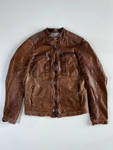 Chevignon Premium Original Bomber Leather Jacket (S/M)