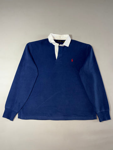 Polo Ralph Lauren Classic Rugby Shirt – Navy/White Collar (XL)