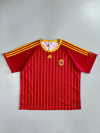 Adidas Spain National Team Climalite Gold Pinstripe Red Short Sleeve Football Training Jersey  (XL)