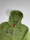 Top Girl Script Embroidered Zip Hoodie – Olive Green (S)