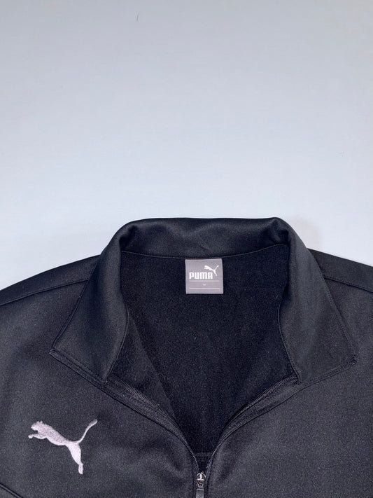 Puma Black Grey Panel 1/4 Zip Track Jacket (M)