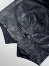 Vintage Genuine Leather Button-Up Vest  (L)