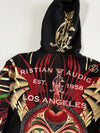 Christian Audigier Y2K Rhinestone Sugar Skull Tattoo Full-Zip Hoodie (M/L)