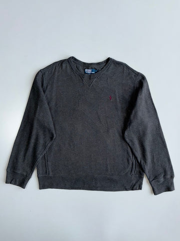 Polo Ralph Lauren Charcoal Grey Crewneck Sweatshirt | Classic Pony Logo(XL)
