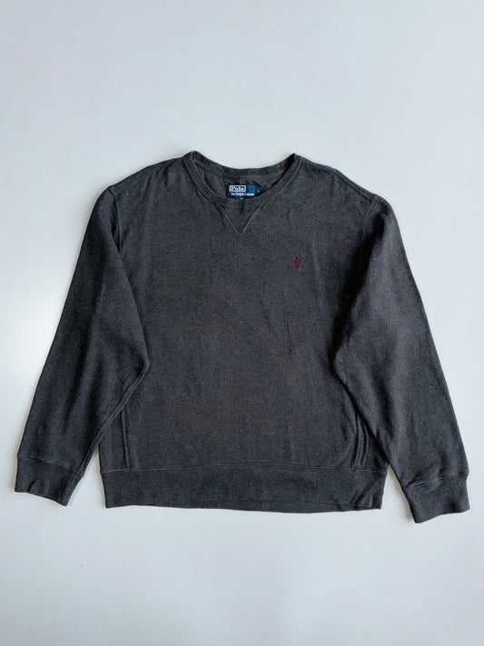 Polo Ralph Lauren Charcoal Grey Crewneck Sweatshirt | Classic Pony Logo(XL)