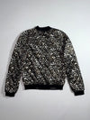 Crane Embroidery Sukajan Satin Bomber Jacket Black Reversible(XS)