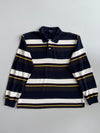 Nautica Vintage Striped Long Sleeve Polo Shirt (XL)