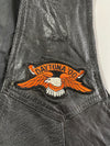 Vintage Leather Club Black Leather Biker Vest – Daytona '00 Eagle Patch (M)