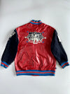Akademiks World Judo Competition Premium Multi Patches Bomber Leather Jacket (2XL)