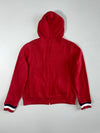 Young Polo Red Full-Zip Hoodie with Embroidered Logo & Striped Trim – Size (S)