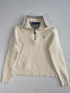 Polo Ralph Lauren Quarter Zip Knit Sweater Cream (Xs)