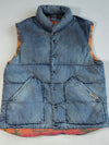 Vintage Polo Ralph Lauren Light Wash Denim Aztec Puffer Vest (L)