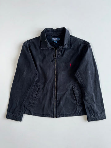 Vintage Polo Ralph Lauren Faded Black Cotton Harrington Jacket  (XL)