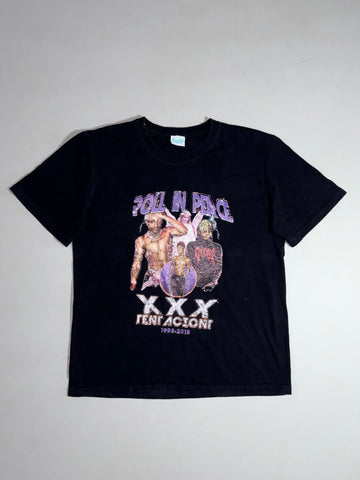 XXXTentacion "Roll In Peace" Black Rap Graphic Tee (L/XL)