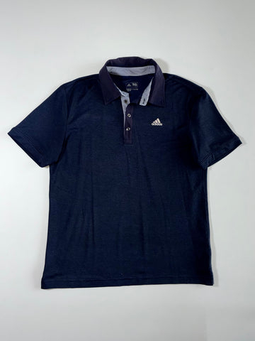 Adidas Golf | Navy Polo T-Shirt – Houndstooth Collar Trim | (L)