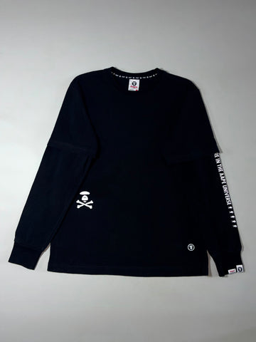 Aape by A Bathing Ape | Black Layered Sleeve Universe Tee | (M)