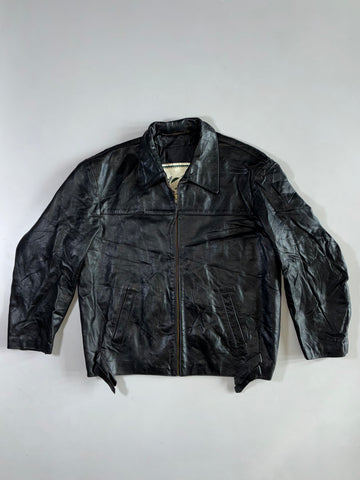 AMI Major League Black Leather Jacket (XL)