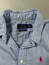 Polo Ralph Lauren Blue Bengal Stripe Custom Fit Shirt women's (XS)