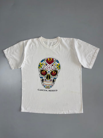 Cancun Mexico Sugar Skull Graphic Tee (L)