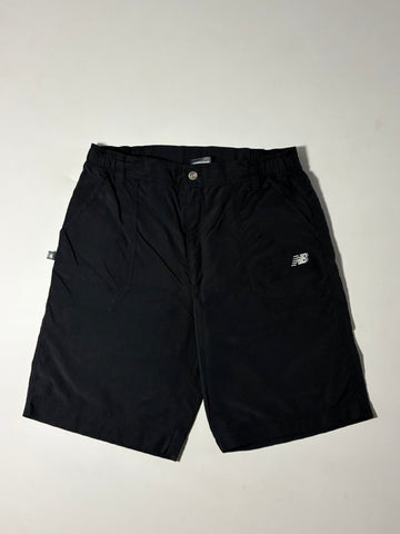Vintage New Balance Black Nylon Logo Shorts (W:32) (L:21)