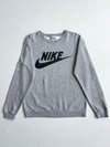 Vintage Y2K Nike Big Swoosh Grey Crewneck Sweatshirt | Size (S/M)