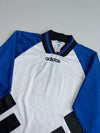 Vintage 90s Adidas Trefoil Football Jersey Long Sleeve – White/Blue/Black (XL)