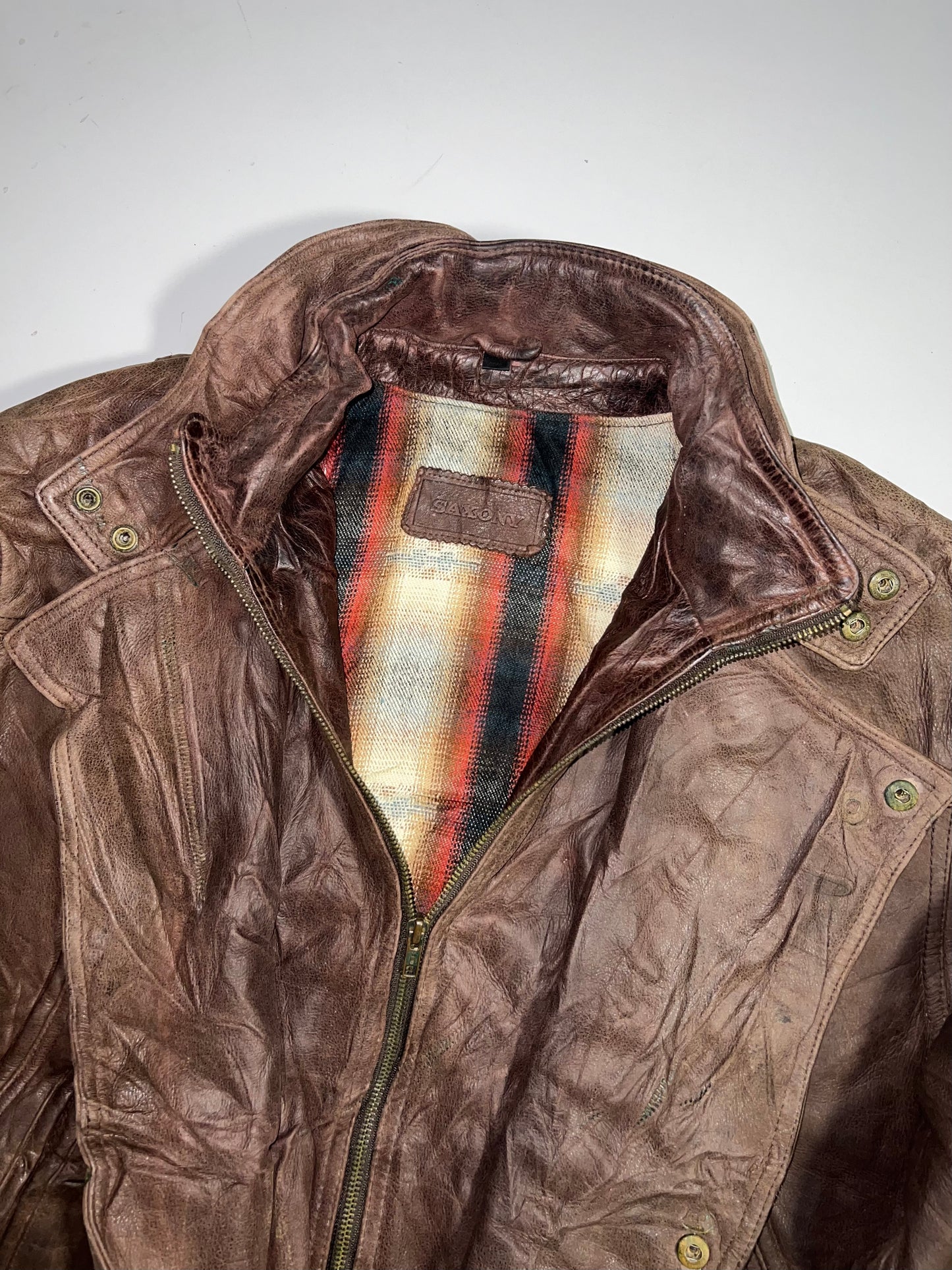 ZUltra RARE Original Leather Double Collar Jacket (L)