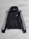 Adidas Firebird Black Track Jacket with White Stripes (S)