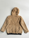 New Balance Sherpa Fleece Hooded Zip Jacket – Beige/Black (S)