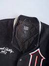 Black Squad Paranoid Society Varsity Jacket Black Squad With Rhinestones (XL)