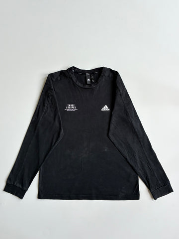 Adidas | Black "Three Stripes" Long Sleeve Tee | (L)