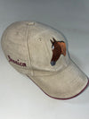 Vintage Horse Head Embroidered Beige Cap (Adjustable)