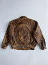 Reversible Jacket Leather to Denim 2-in-1 Brown & Blue | Rare Vintage (XL)