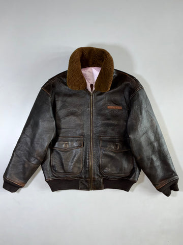 Avirex Ltd G-1 Flight Premium (Detechable Collar) Leather Jacket (2XL)