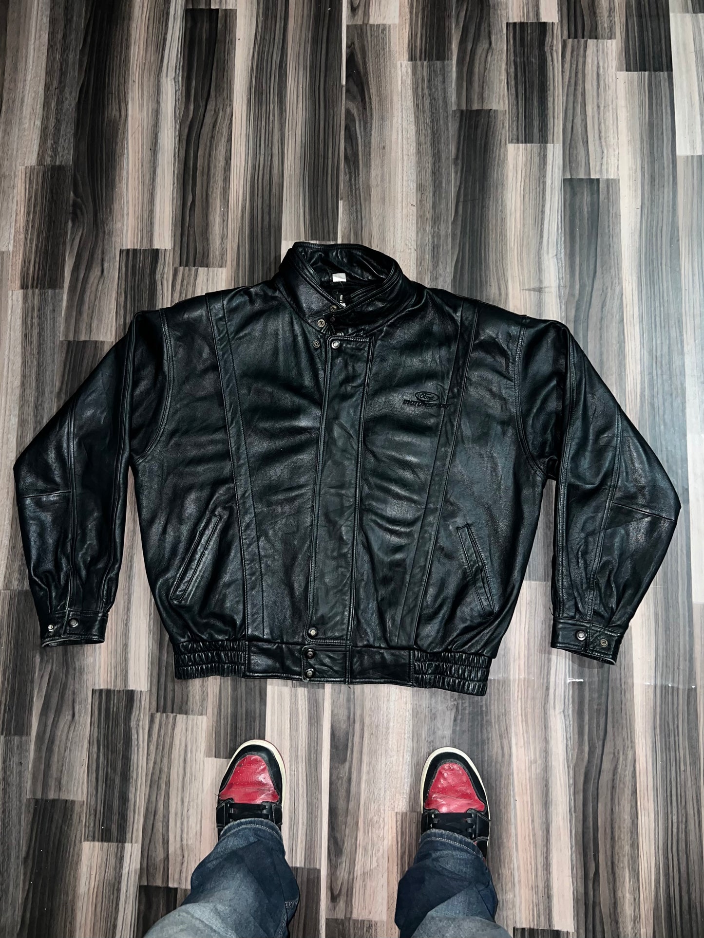 ZFORD MOTOR SPORTS Rare Original Leather Jacket (2XL)