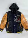 Diesel Hooded Varsity Jacket w/ Leather Sleeves (L/Xl)