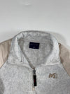 Millet Half-Zip Sherpa Fleece with Nylon Shoulder Panels – Heather Grey/Beige (S)