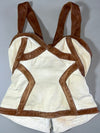 Dsquared2 | Cream Canvas Leather Trim Corset Top women's  L-15 ' C-28