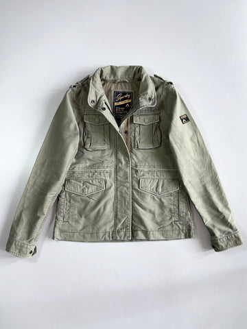Superdry | M65 Field Utility Jacket With Hidden Collar Cap | Washed Olive Green (M)