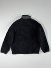 Jeep Black Sherpa Fleece Full-Zip Jacket with Contrast Chest Pocket (L)