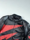 Vintage Black & Red Leather Motorcycle Racing Jacket (padded) (L)