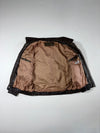 Dark Brown Leather-Look Bomber Jacket with Zip Pockets (L)