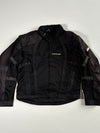 Vintage Shield Black Mesh Motorcycle Riding Jacket Padded (L)