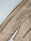 Vintage Esprit Beige Leather Cafe Racer Jacket (S)
