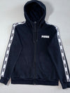 Vintage Puma Black Logo Tape Zip-Up Hoodie (S)