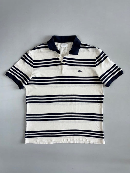 Lacoste Vintage Navy Striped Polo T-Shirt (L)