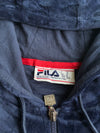 Fila Navy Velour Taped Logo Zip-Up Hoodie (S)