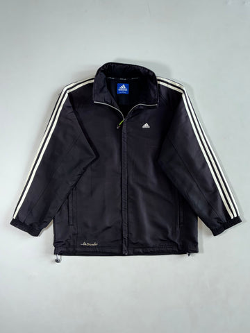 Vintage Adidas Adi Dassler Black 3-Stripe Padded Track Jacket (XL)